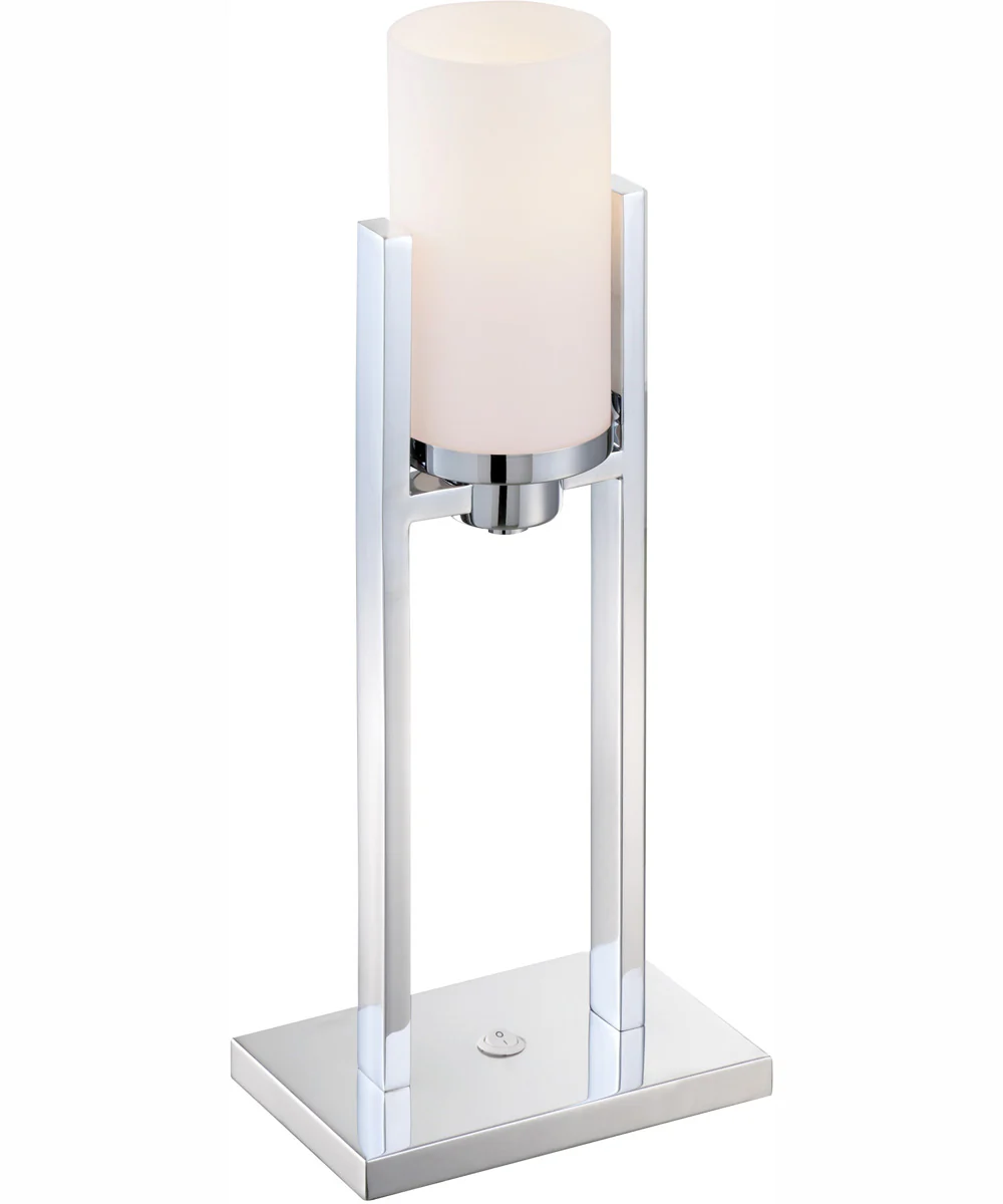 Caesarea 1-Light Table Lamp Chrome/Frost Glass Shade - Image 2