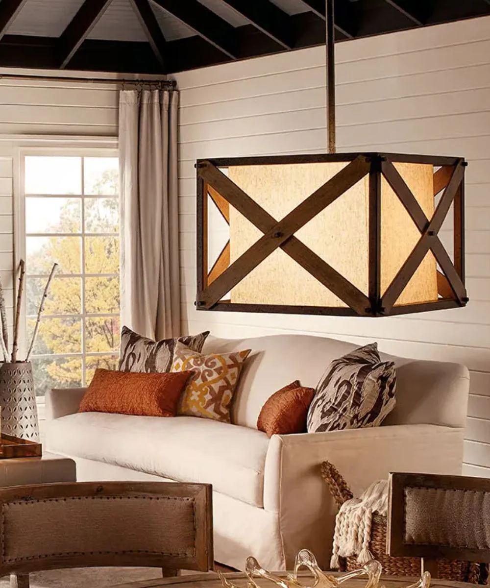 Cahoon 16"W 1-Light Anvil Iron Finish Square Shade Pendant/Semi-Flush Mount Light Fixture by Kichler - Image 2