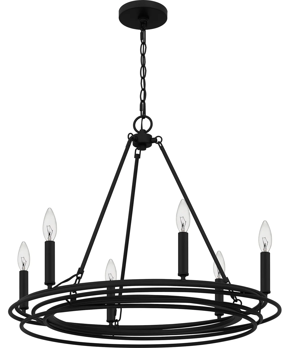 Calliope 6-light Chandelier Matte Black - Image 2