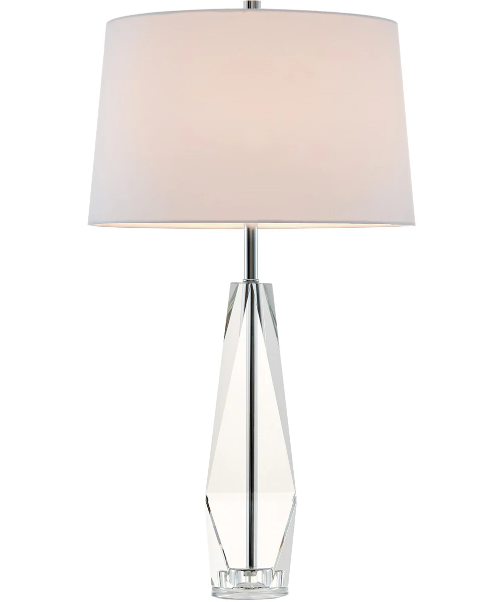 Callum 1-Light Table Lamp Crystal/White Fabric Shade