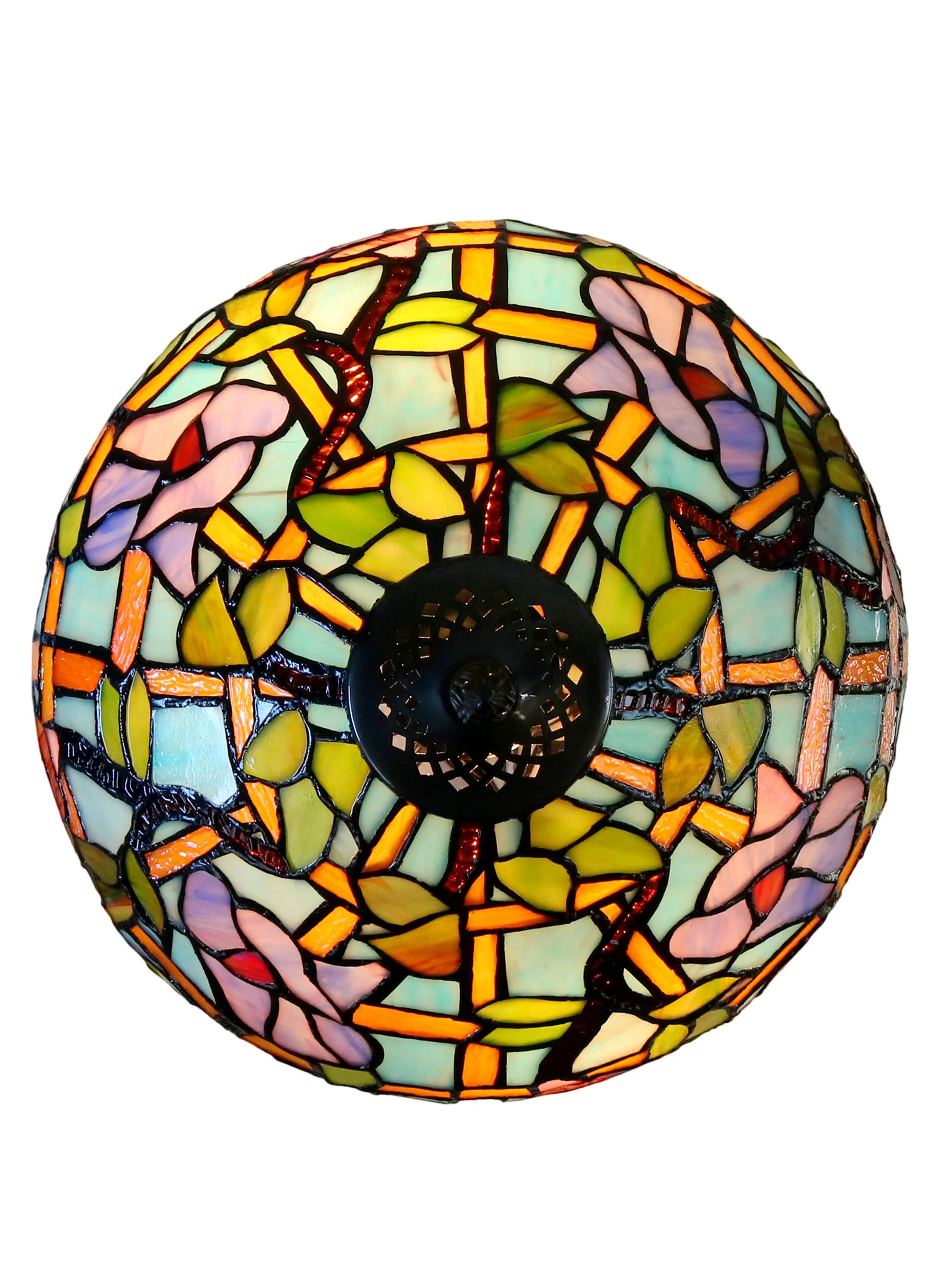 Canberry Rooster 20 Inch Tall Handmade Tiffany Table Lamp With Lighted Base - Image 5