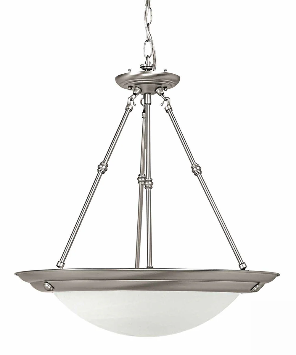 20"W 3-Light Dual-Mount Pendant/Semi-Flush Mount Matte Nickel