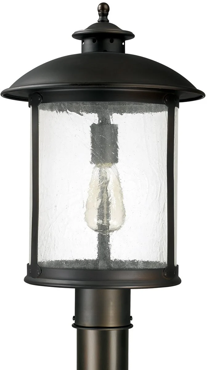 17"H Dylan 2-Light Outdoor Post Lantern Old Bronze