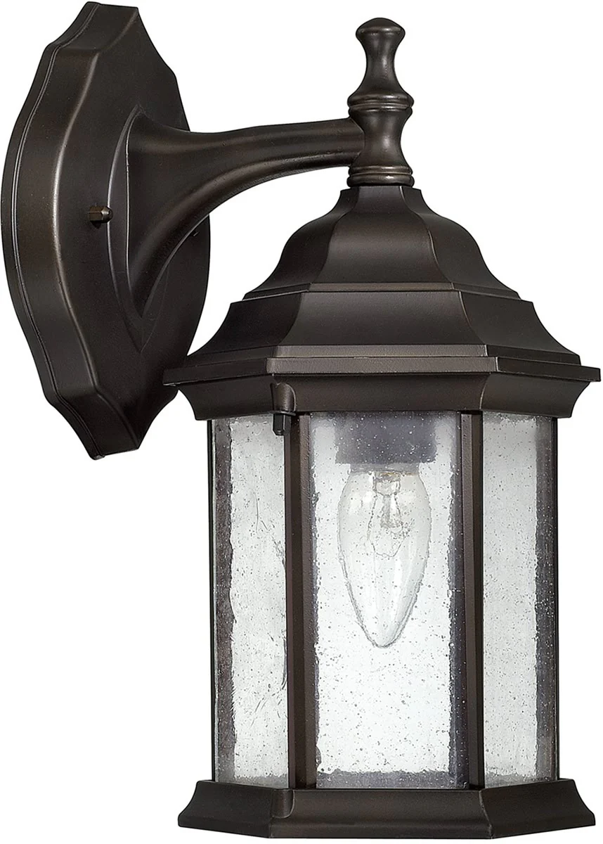 13"H Main Street 1-Light Outdoor Wall Lantern Rain or Shine - Old Bronze