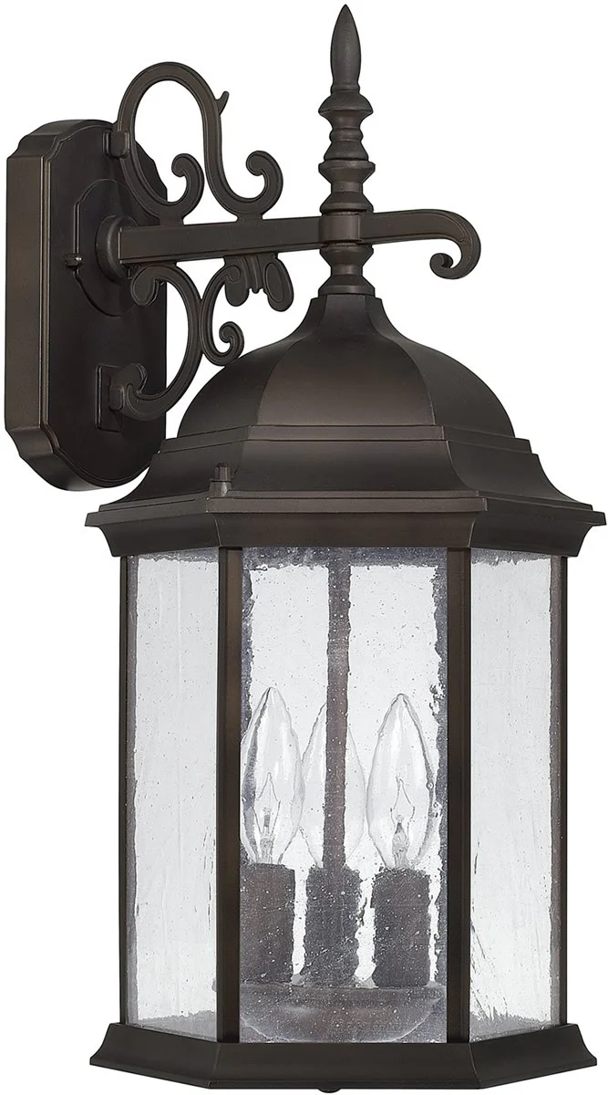19"H Main Street 3-Light Outdoor Wall Lantern Rain or Shine - Old Bronze