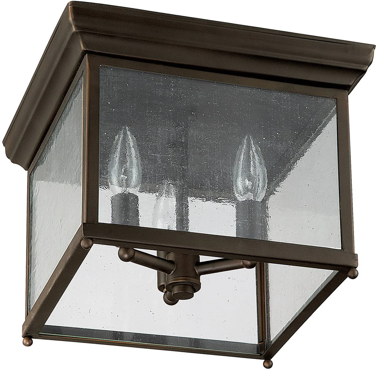 12"W Signature 3-Light Outdoor Flush Mount Old Bronze