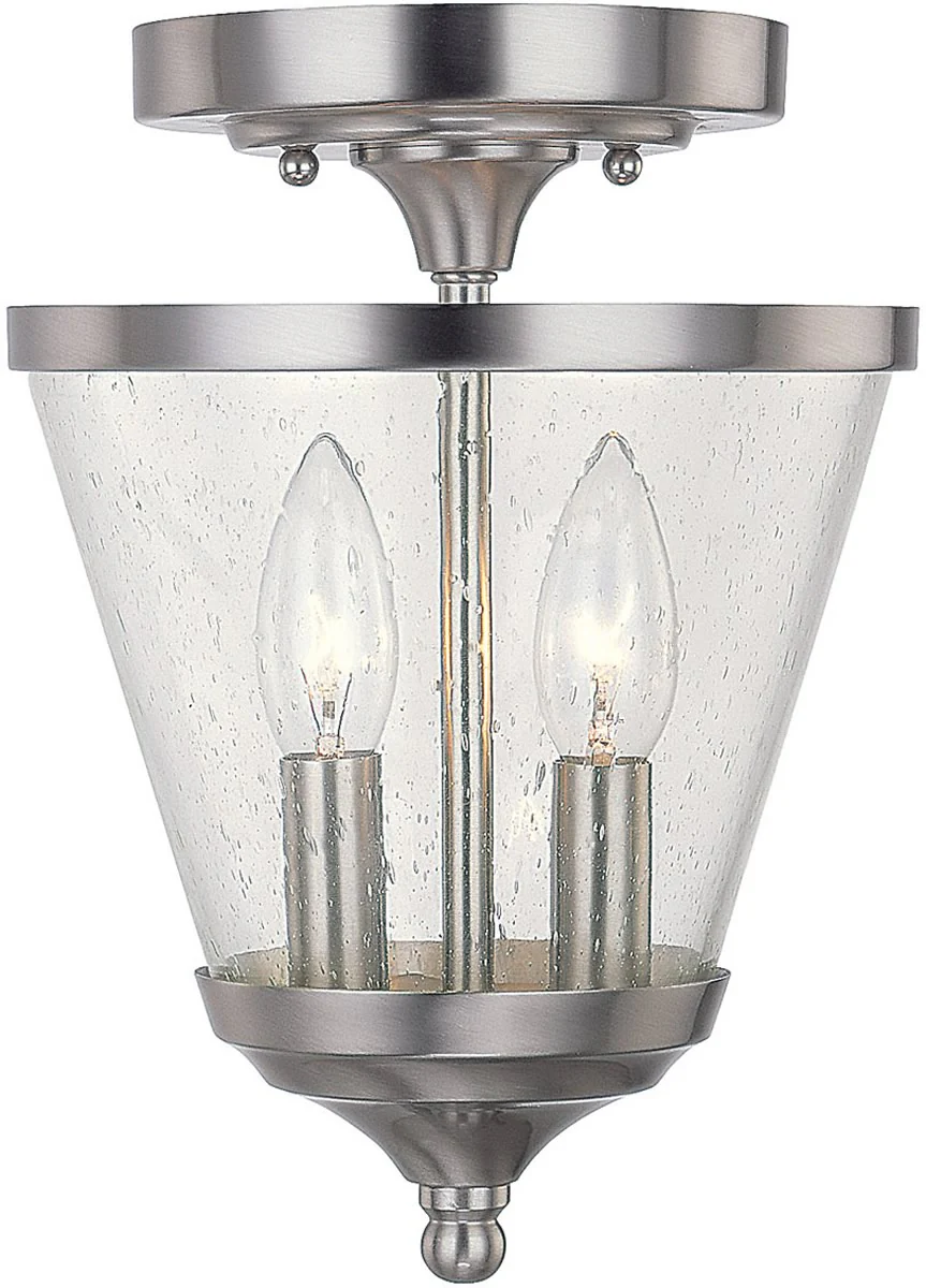 Stanton 2-Light Dual-Mount Pendant/Semi-Flush Mount Foyer Fixture Brushed Nickel - Image 2