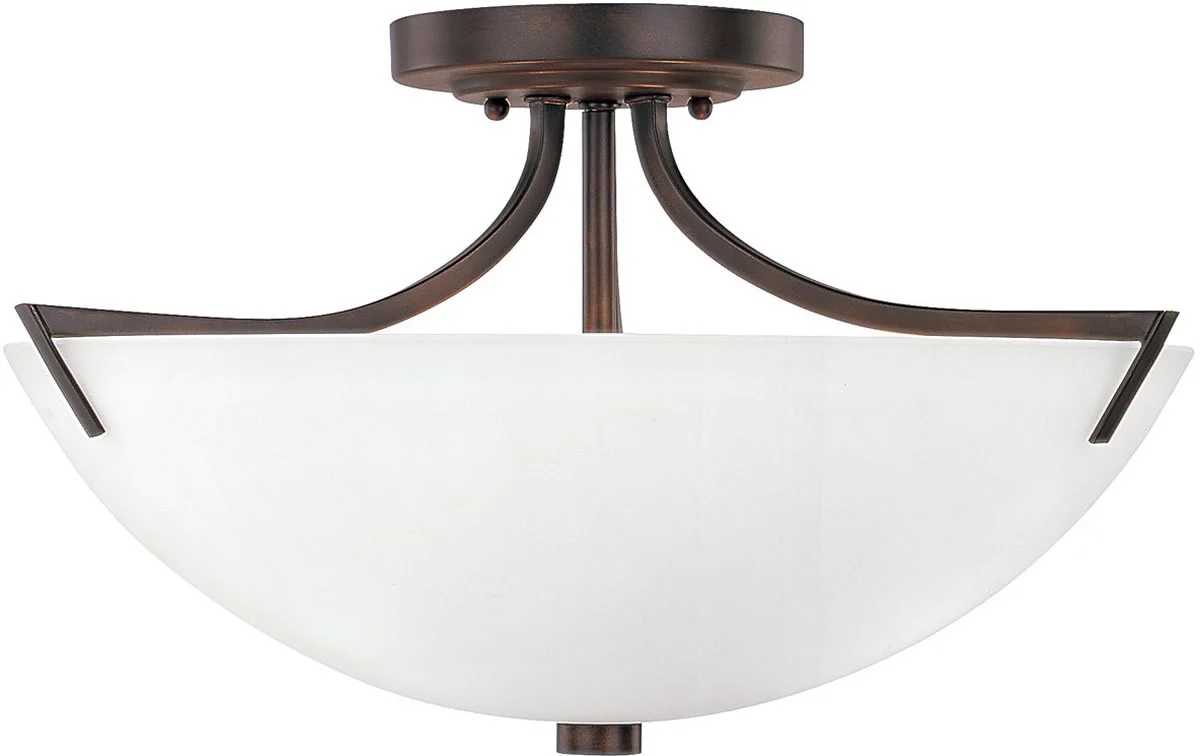 17"W Stanton 3-Light Semi-Flush Fixture Burnished Bronze