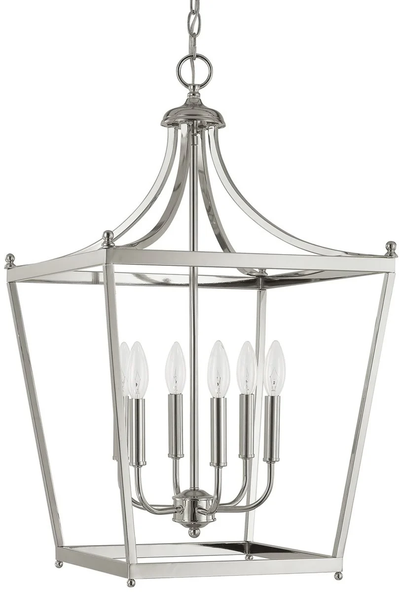17"W Stanton 6-Light Foyer  Polished Nickel