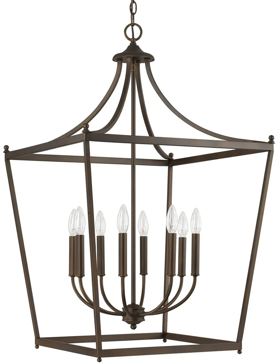 22"W Stanton 8-Light Foyer  Burnished Bronze