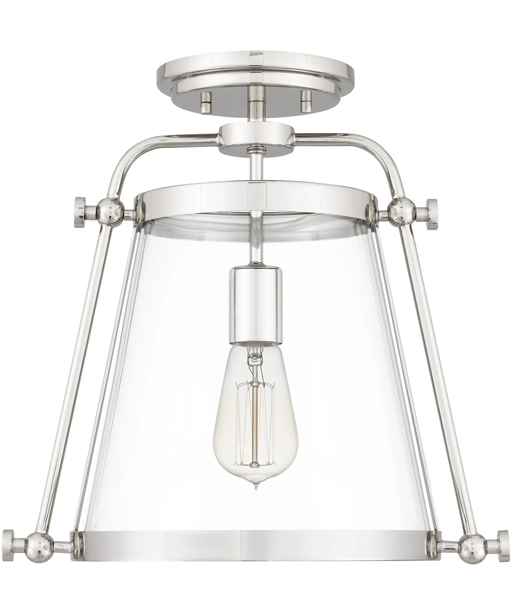 Cardiff 1-light Semi Flush Mount Polished Nickel - Image 3