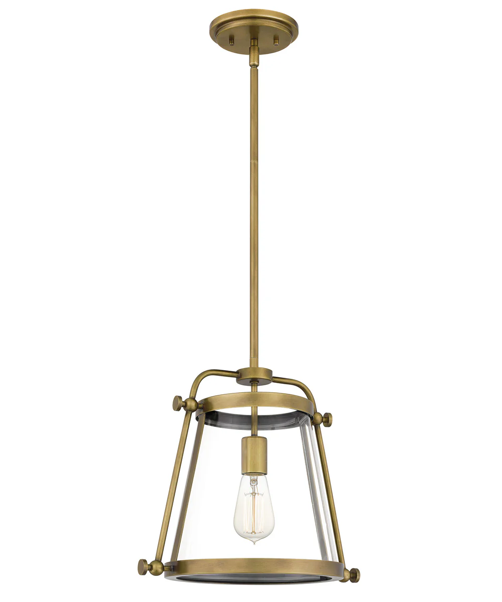 Cardiff Small 1-light Mini Pendant Weathered Brass - Image 4