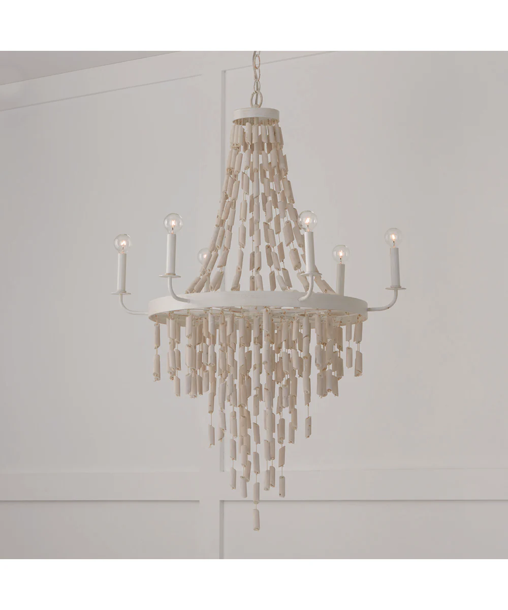 Carissa 6-Light Chandelier Organic White - Image 2