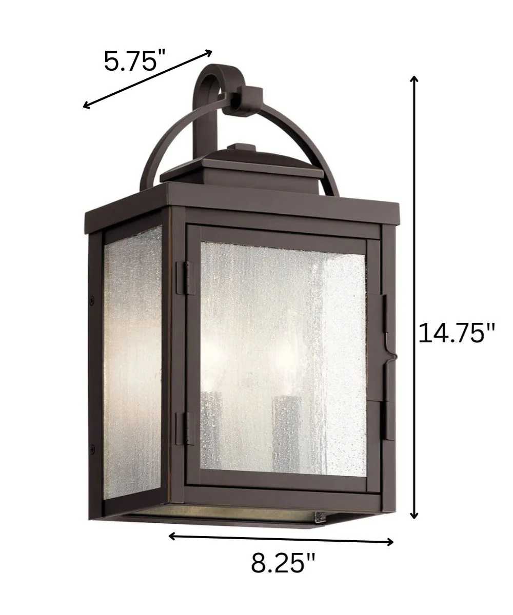 Carlson 15"H 2-Light Bronze Finish Outdoor Wall Lantern by Kichler - Image 4