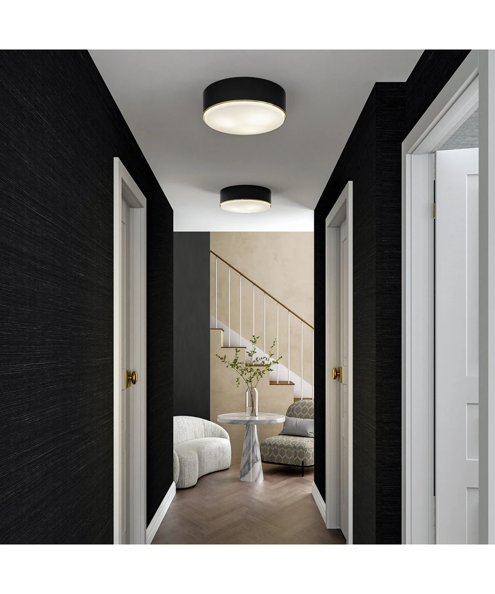 Carlton 3-Light Flush Matte Brass and Black - Image 2