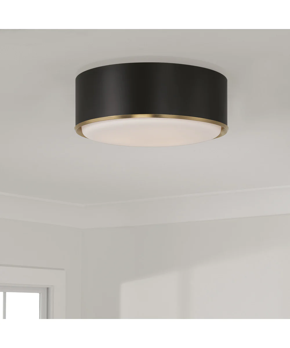 Carlton 3-Light Flush Matte Brass and Black - Image 3