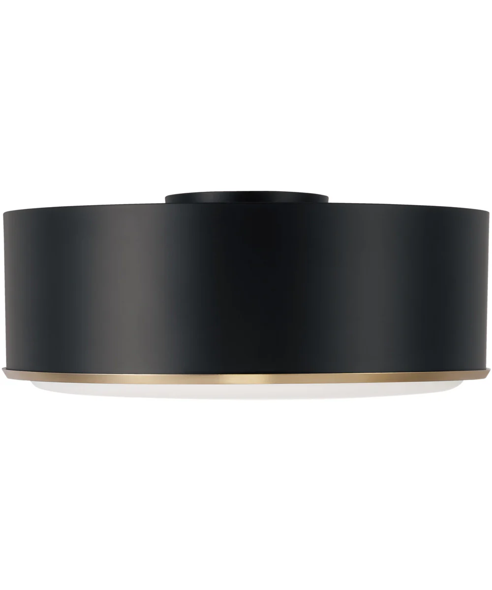 Carlton 3-Light Flush Matte Brass and Black - Image 4