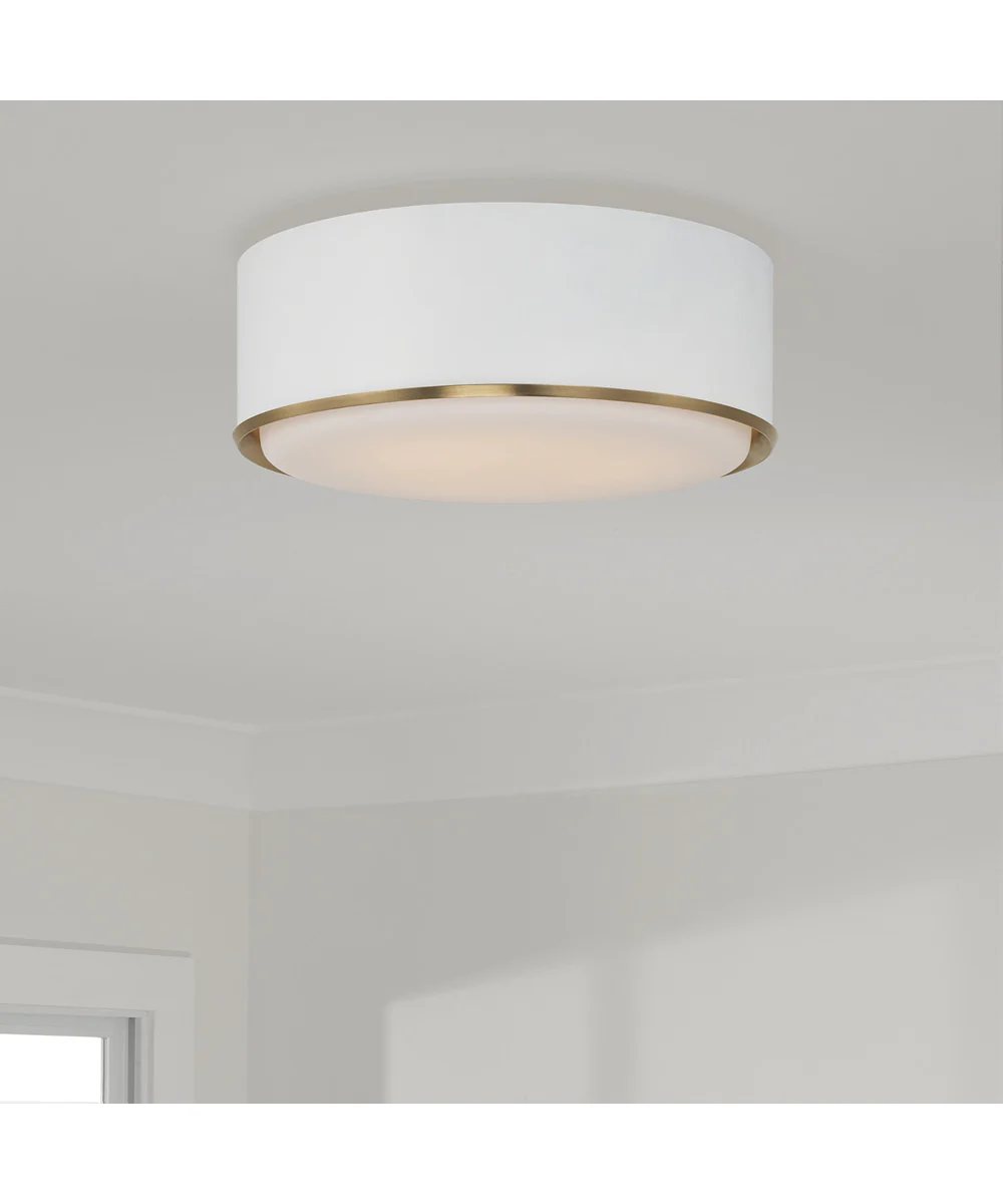 Carlton 3-Light Flush Matte Brass and White - Image 2