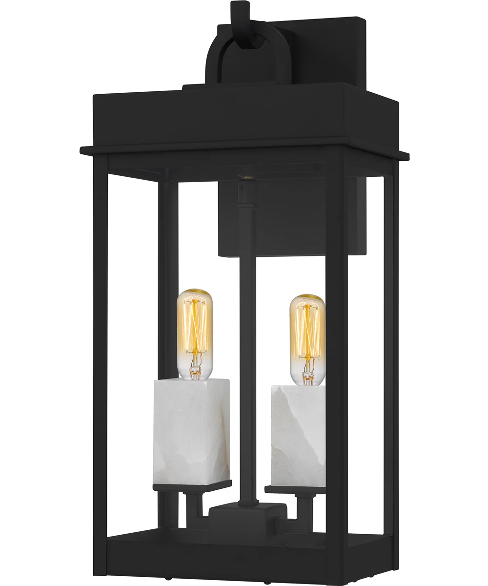 Carmen Medium 2-light Outdoor Wall Light Coastal Armour Aluminum Matte Black