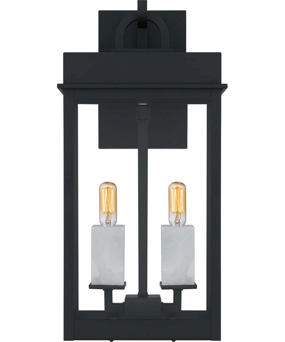 Carmen Medium 2-light Outdoor Wall Light Coastal Armour Aluminum Matte Black - Image 3