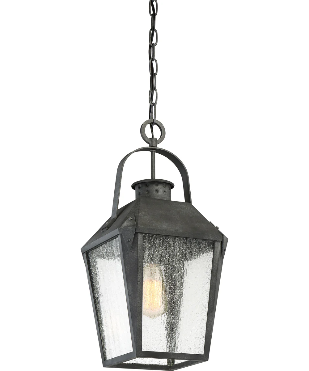 Carriage Large 1-light Outdoor Pendant Light Mottled Black - Image 4