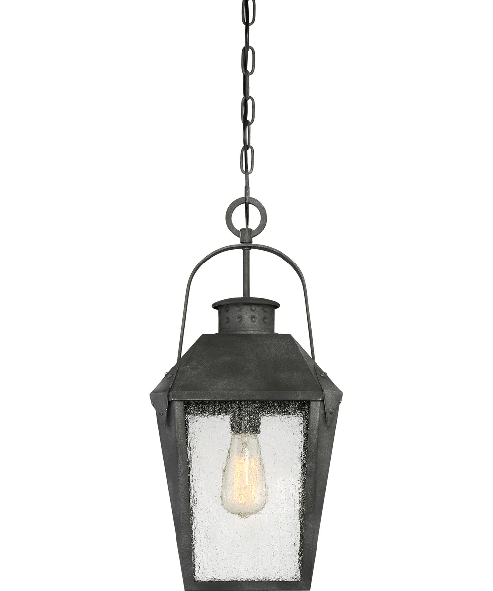 Carriage Large 1-light Outdoor Pendant Light Mottled Black - Image 5