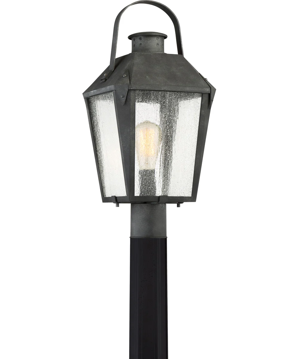Carriage Large 1-light Outdoor Post Light Mottled Black - Image 2