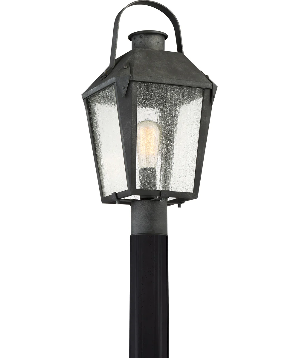 Carriage Large 1-light Outdoor Post Light Mottled Black - Image 4