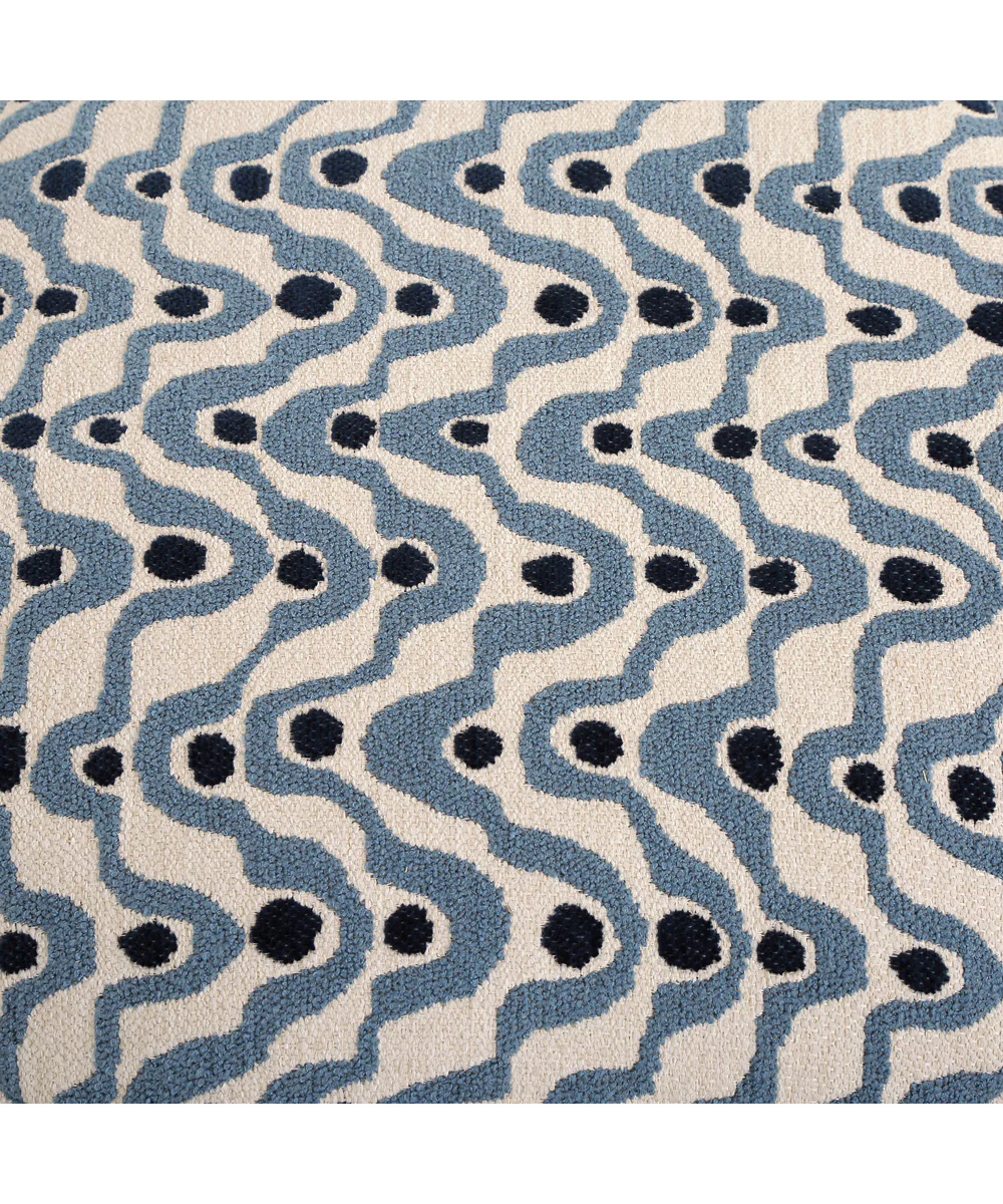 Cas Blue Fabric Ottoman - Image 3