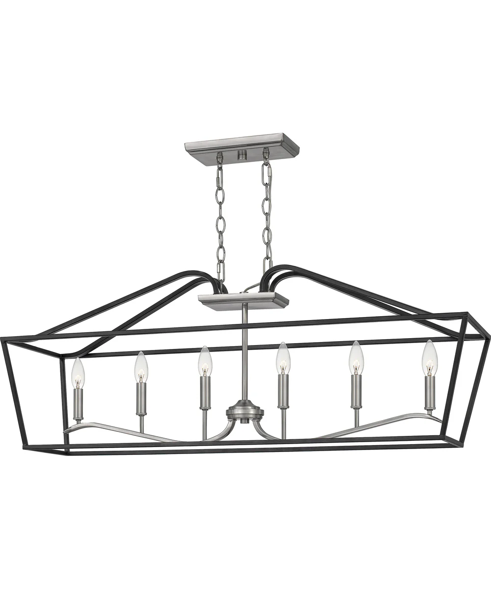 Catalina 6-light Island Light Matte Black - Image 2