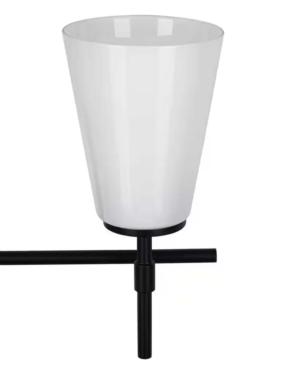 Catalina Pippa 24"W 3-Light Black Finish Vanity Light Fixture with Opal Glass Shades - Image 6