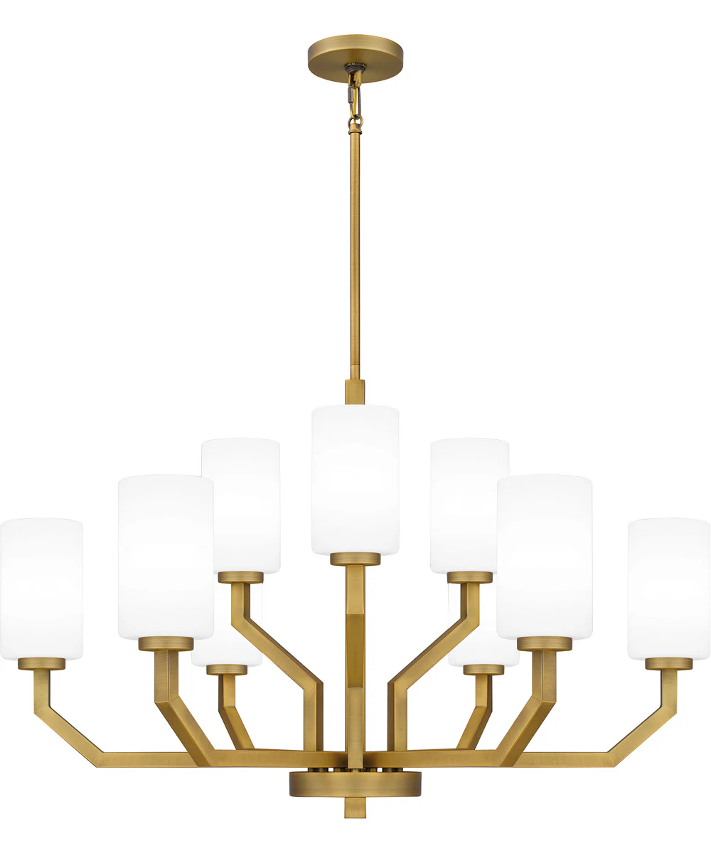 Cavalier 9-light Chandelier Aged Brass - Image 3