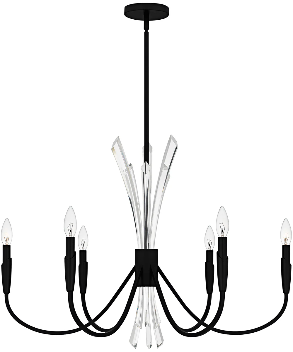 Cecily 6-light Chandelier Matte Black - Image 2