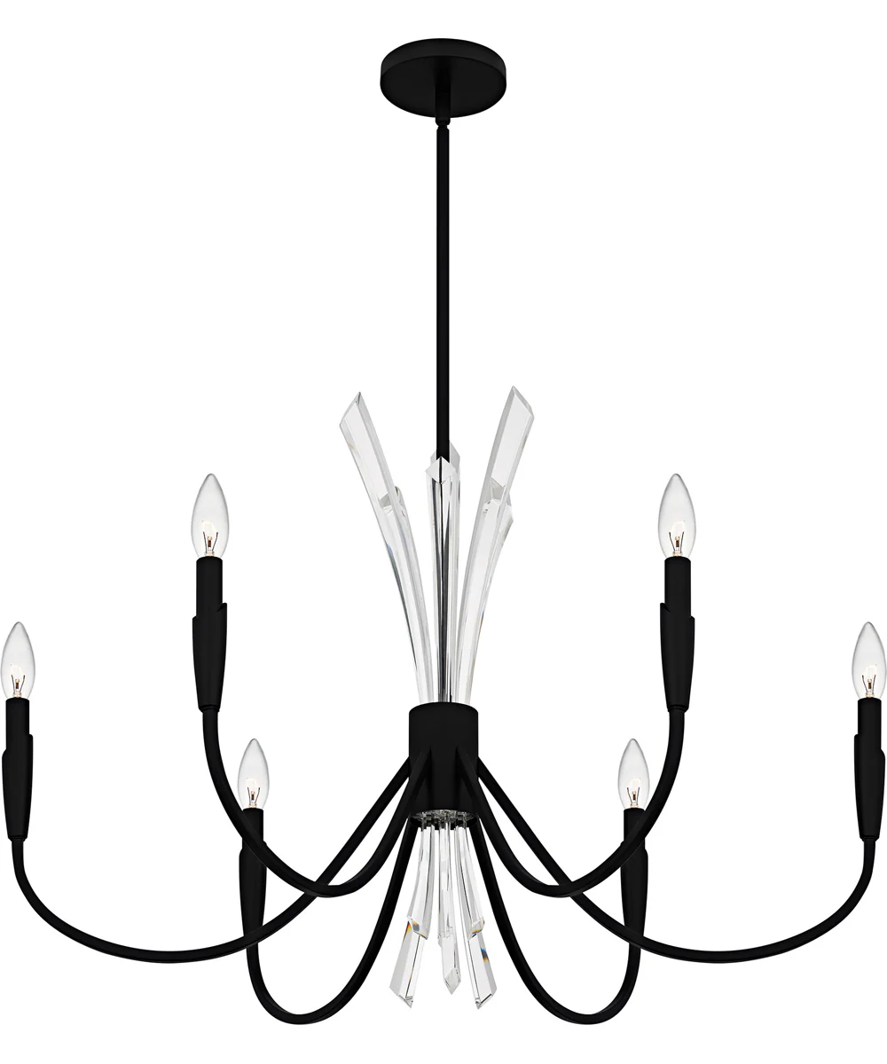 Cecily 6-light Chandelier Matte Black - Image 4