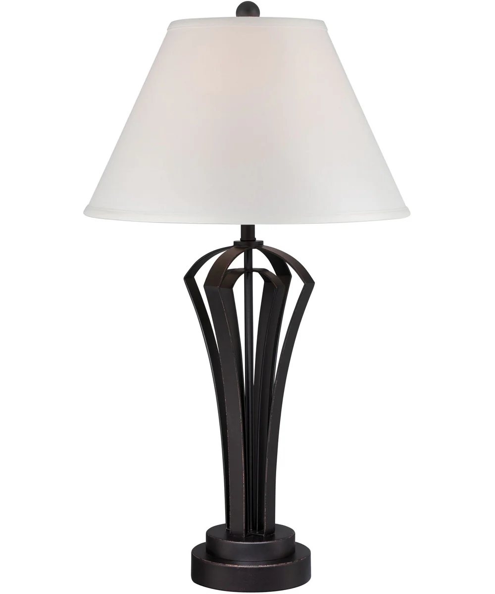 Celeste 1-Light Table Lamp Antique Black/Fabric Shade