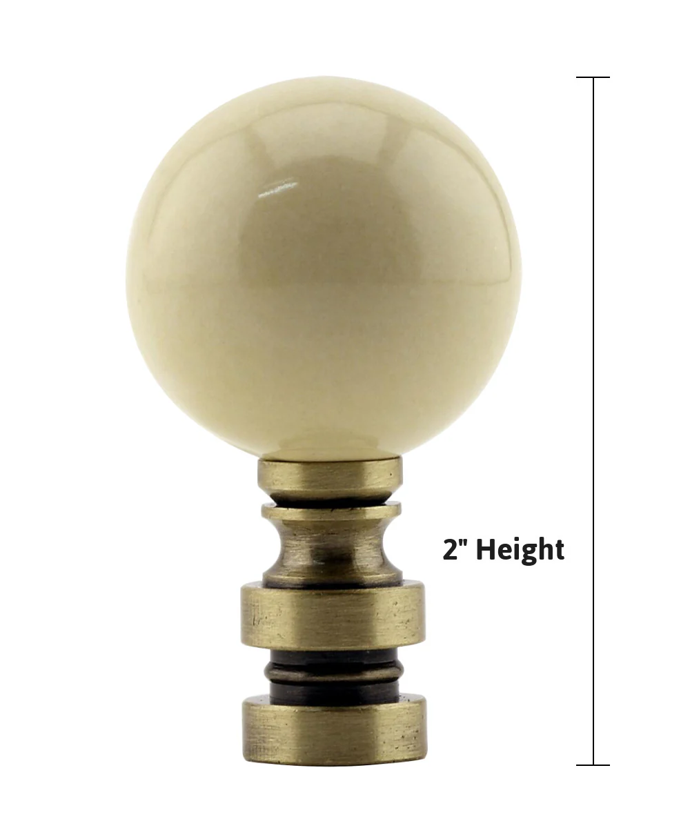 Ceramic 35mm Ivory Ball Ceiling Fan Pull, 2"h with 12" Antiqued Brass Chain - Image 3