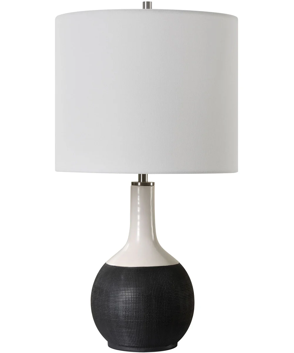 Ceramic Accent Lamp in Matte Black and White - Image 4