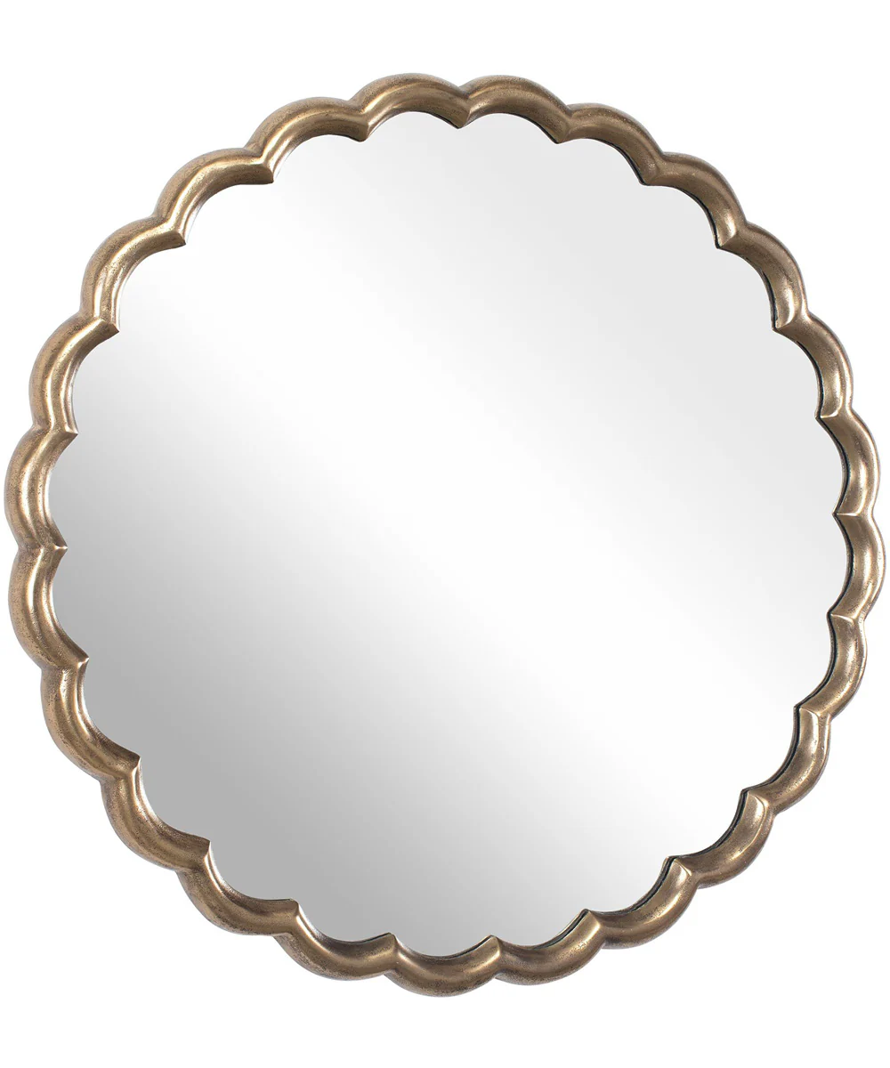 Cerrito Antique Brass Round Mirror - Image 2