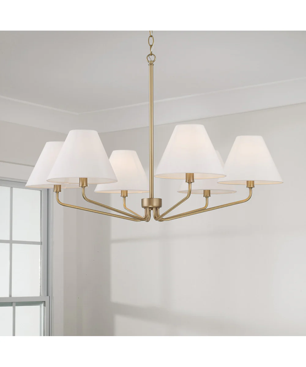 Chadwick 6-Light Chandelier Aged Brass - Image 2