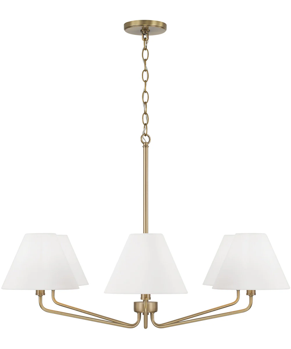 Chadwick 6-Light Chandelier Aged Brass - Image 3