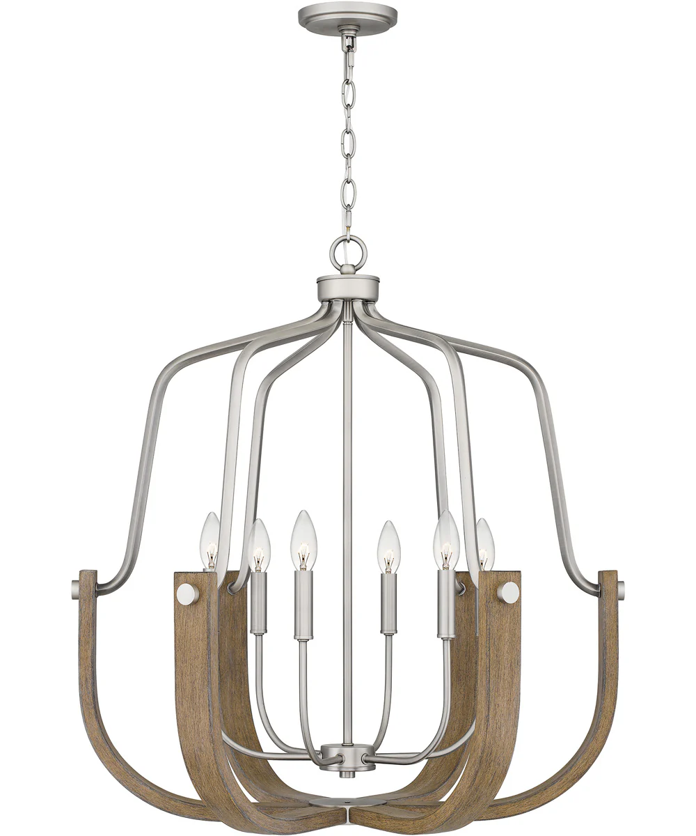 Challis 6-light Chandelier Antique Nickel - Image 2