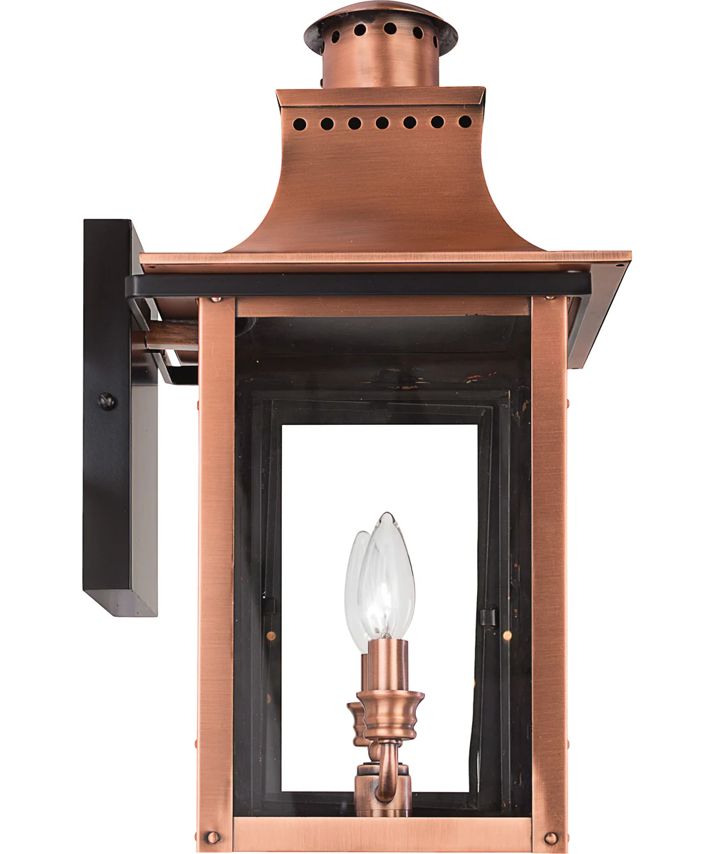 Chalmers Medium 2-light Outdoor Wall Light Aged Copper - Image 5