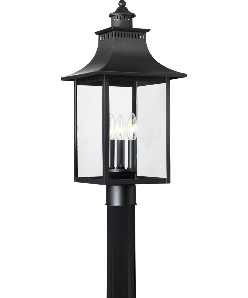Chancellor Large 3-light Outdoor Post Light Mystic Black - Image 2
