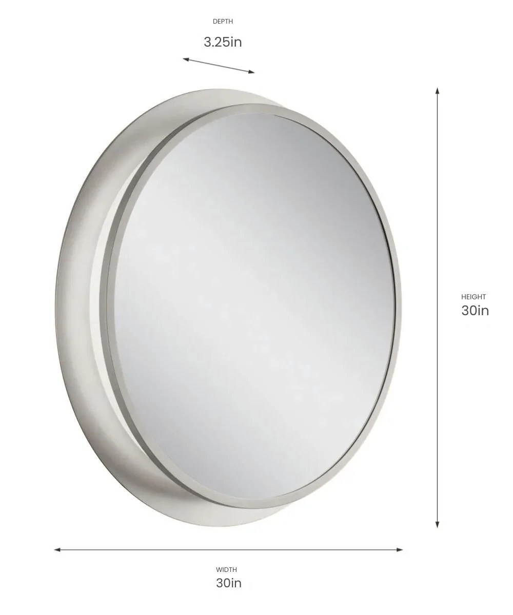 Chennai 30"W Premium Backlit LED Bathroom Vanity Wall Mirror, Satin Nickel Finish  by Kichler - Image 3