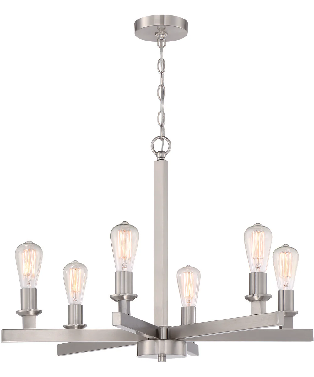 Chicago 6-Light Chandelier Brushed Polished Nickel