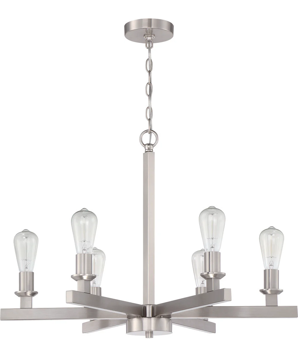 Chicago 6-Light Chandelier Brushed Polished Nickel - Image 4