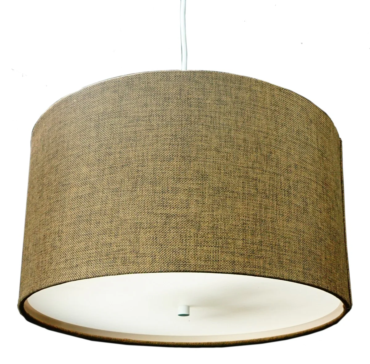 2 Light Swag Plug-In Pendant 18"w Chocolate Burlap with Diffuser, White Cord - Image 3