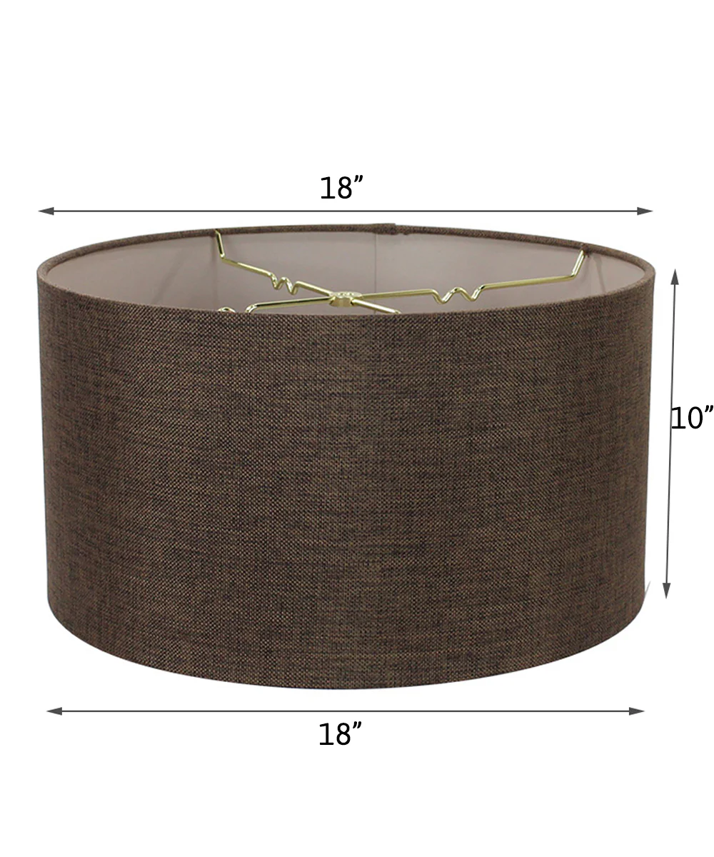 Chocolate Burlap Shallow Drum Lampshade 18"x18"x10" - Image 3