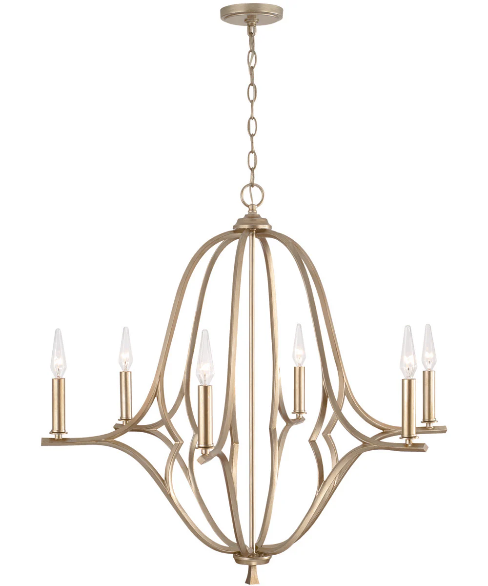Claire 6-Light Chandelier Brushed Champagne - Image 4