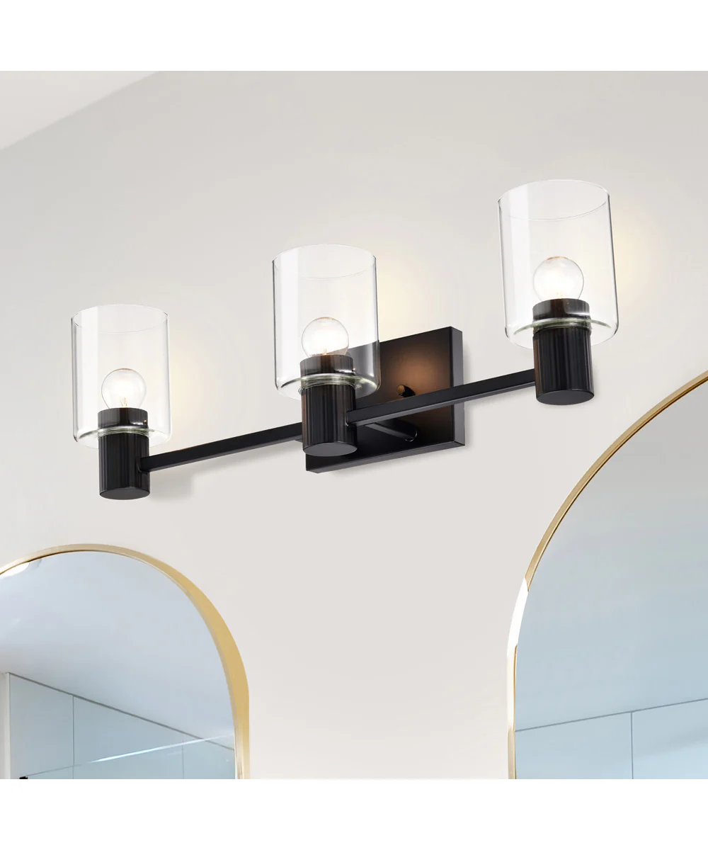 Clarksville 3-Light Vanity & Wall Matte Black - Image 3